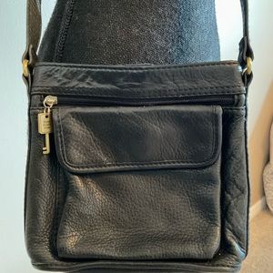 Fossil leather crossbody-shoulder purse-handbag